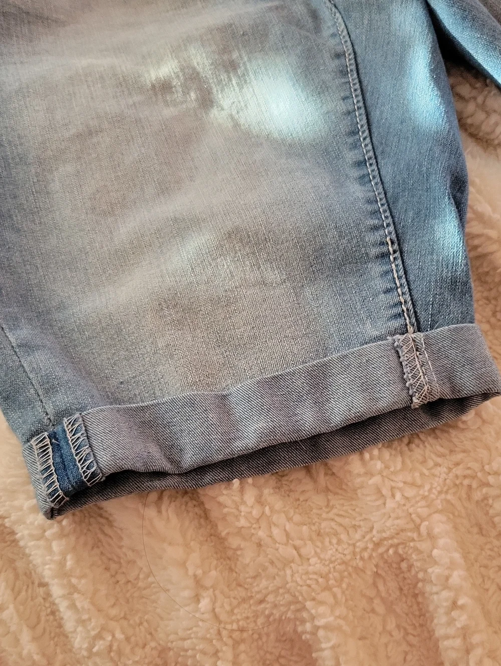 Time And Tru Denim Cuffed Long Length Denim Short